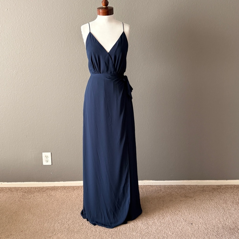 Wayf The Wynona NWT Faux Wrap gown dress Sz S Fall wedding evening formal